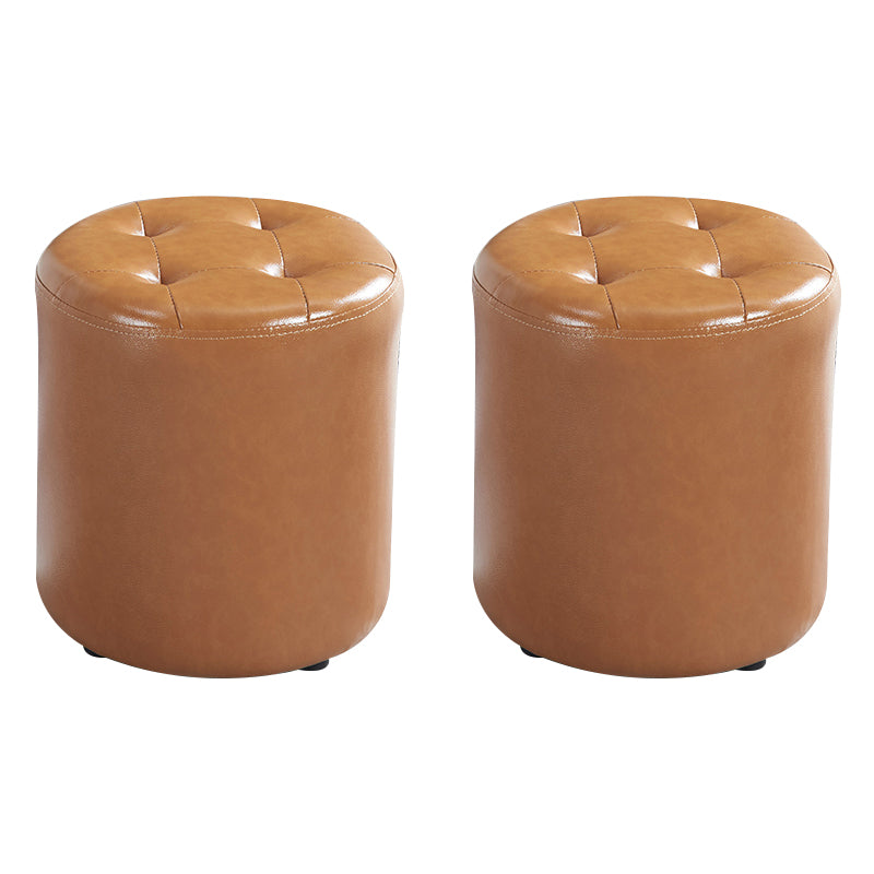 Round faux leer Ottoman glam indoor stevige vlekbestendige Ottoman