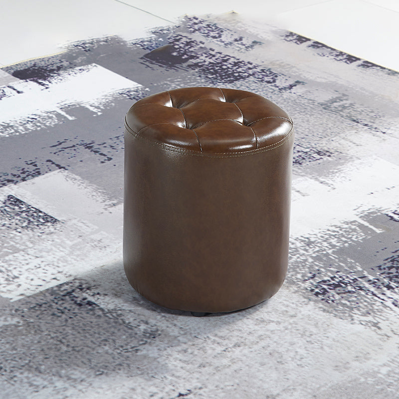 ラウンドフェイクレザーオットマングラム屋内固体ステイン耐性オットマン