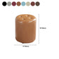 Round Faux Leather Ottoman Glam Indoor Solid Stain Resistant Ottoman