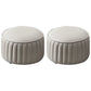 Modern Faux Leather Ottoman Solid Color Round Pouf Ottoman for Living Room Light Gray 2 Piece Set Clearhalo 'furn' 'furn_ottomans_poufs' 'Furniture' 'Living Room Furniture' 'Ottomans & Poufs' 'ottomans_poufs' 5516956