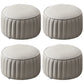Modern Faux Leather Ottoman Solid Color Round Pouf Ottoman for Living Room Light Gray 4 Piece Set Clearhalo 'furn' 'furn_ottomans_poufs' 'Furniture' 'Living Room Furniture' 'Ottomans & Poufs' 'ottomans_poufs' 5516957