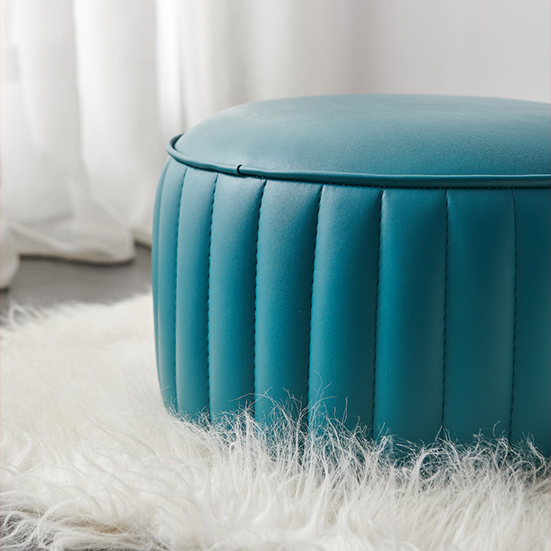 Modern Faux Leather Ottoman Solid Color Round Pouf Ottoman for Living Room Clearhalo 'furn' 'furn_ottomans_poufs' 'Furniture' 'Living Room Furniture' 'Ottomans & Poufs' 'ottomans_poufs' 5516963