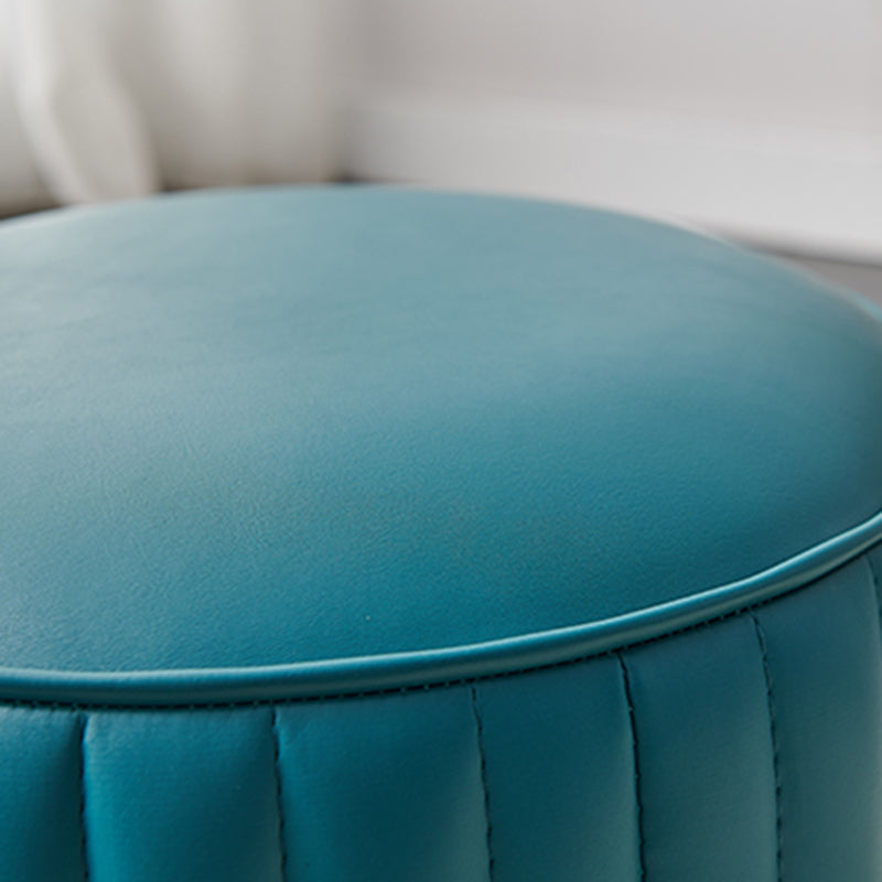 Modern Faux Leather Ottoman Solid Color Round Pouf Ottoman for Living Room Clearhalo 'furn' 'furn_ottomans_poufs' 'Furniture' 'Living Room Furniture' 'Ottomans & Poufs' 'ottomans_poufs' 5516966