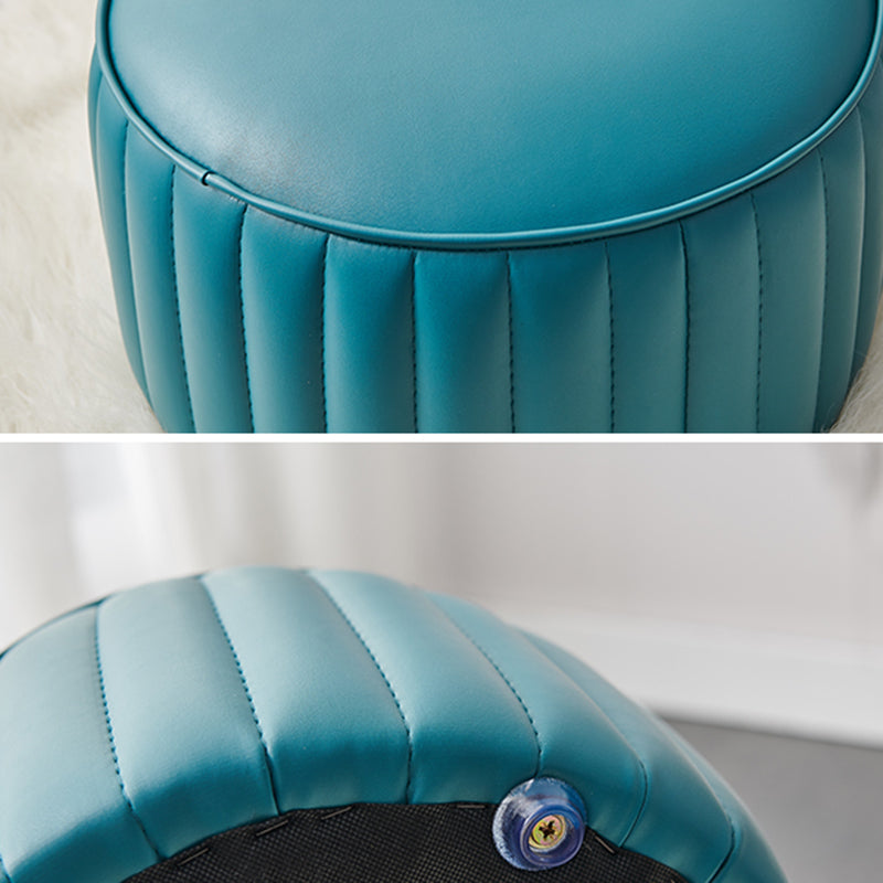 Modern Faux Leather Ottoman Solid Color Round Pouf Ottoman for Living Room Clearhalo 'furn' 'furn_ottomans_poufs' 'Furniture' 'Living Room Furniture' 'Ottomans & Poufs' 'ottomans_poufs' 5516967