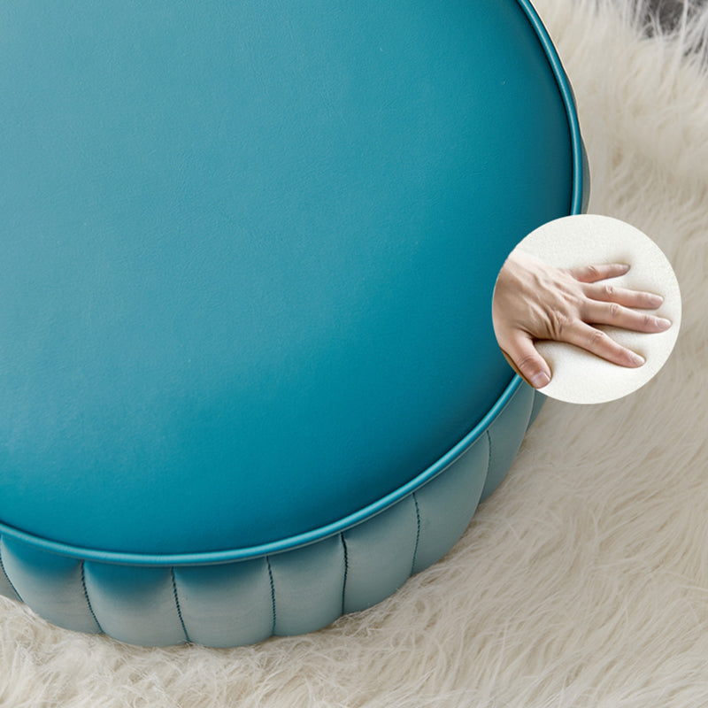 Modern Faux Leather Ottoman Solid Color Round Pouf Ottoman for Living Room Clearhalo 'furn' 'furn_ottomans_poufs' 'Furniture' 'Living Room Furniture' 'Ottomans & Poufs' 'ottomans_poufs' 5516970