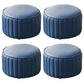 Modern Faux Leather Ottoman Solid Color Round Pouf Ottoman for Living Room Royal Blue 4 Piece Set Clearhalo 'furn' 'furn_ottomans_poufs' 'Furniture' 'Living Room Furniture' 'Ottomans & Poufs' 'ottomans_poufs' 5516977