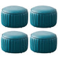 Modern Faux Leather Ottoman Solid Color Round Pouf Ottoman for Living Room Blue 4 Piece Set Clearhalo 'furn' 'furn_ottomans_poufs' 'Furniture' 'Living Room Furniture' 'Ottomans & Poufs' 'ottomans_poufs' 5516979