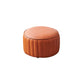 Modern Faux Leather Ottoman Solid Color Round Pouf Ottoman for Living Room Orange 1 Piece Clearhalo 'furn' 'furn_ottomans_poufs' 'Furniture' 'Living Room Furniture' 'Ottomans & Poufs' 'ottomans_poufs' 5516980