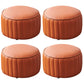 Modern Faux Leather Ottoman Solid Color Round Pouf Ottoman for Living Room Orange 4 Piece Set Clearhalo 'furn' 'furn_ottomans_poufs' 'Furniture' 'Living Room Furniture' 'Ottomans & Poufs' 'ottomans_poufs' 5516982