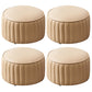 Modern Faux Leather Ottoman Solid Color Round Pouf Ottoman for Living Room Beige 4 Piece Set Clearhalo 'furn' 'furn_ottomans_poufs' 'Furniture' 'Living Room Furniture' 'Ottomans & Poufs' 'ottomans_poufs' 5516985
