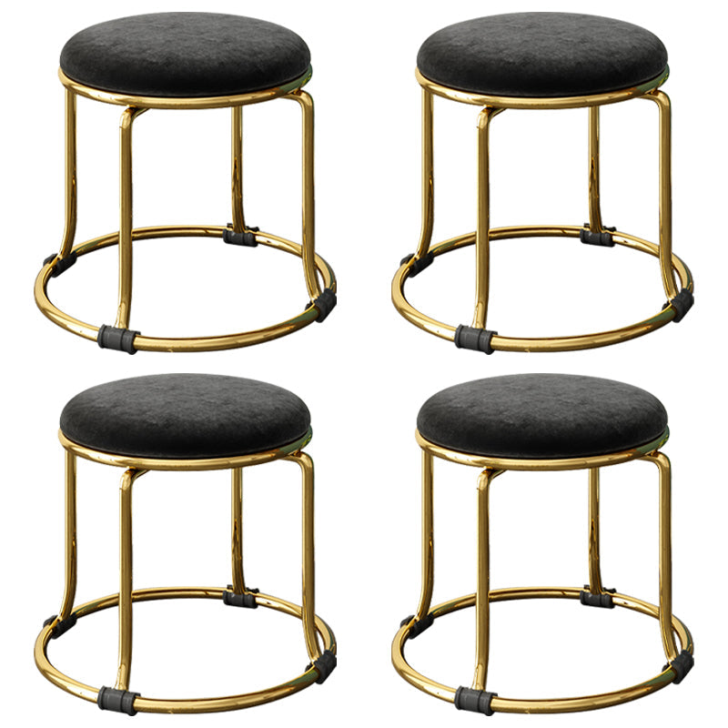 Scratch Resistant Round Standard Solid Color Cotton Ottoman for Living Room