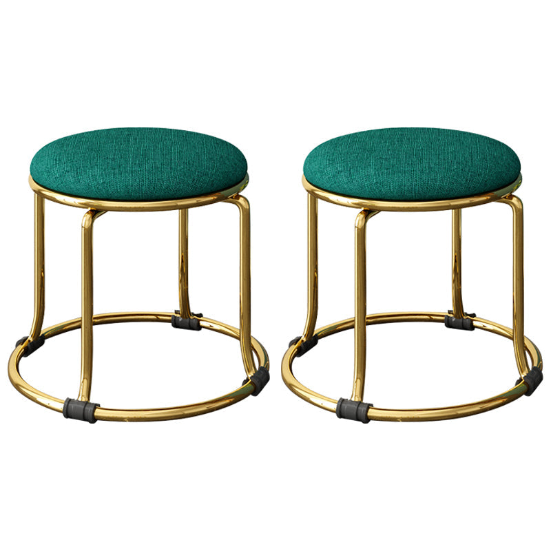 Scratch Resistant Round Standard Solid Color Cotton Ottoman for Living Room