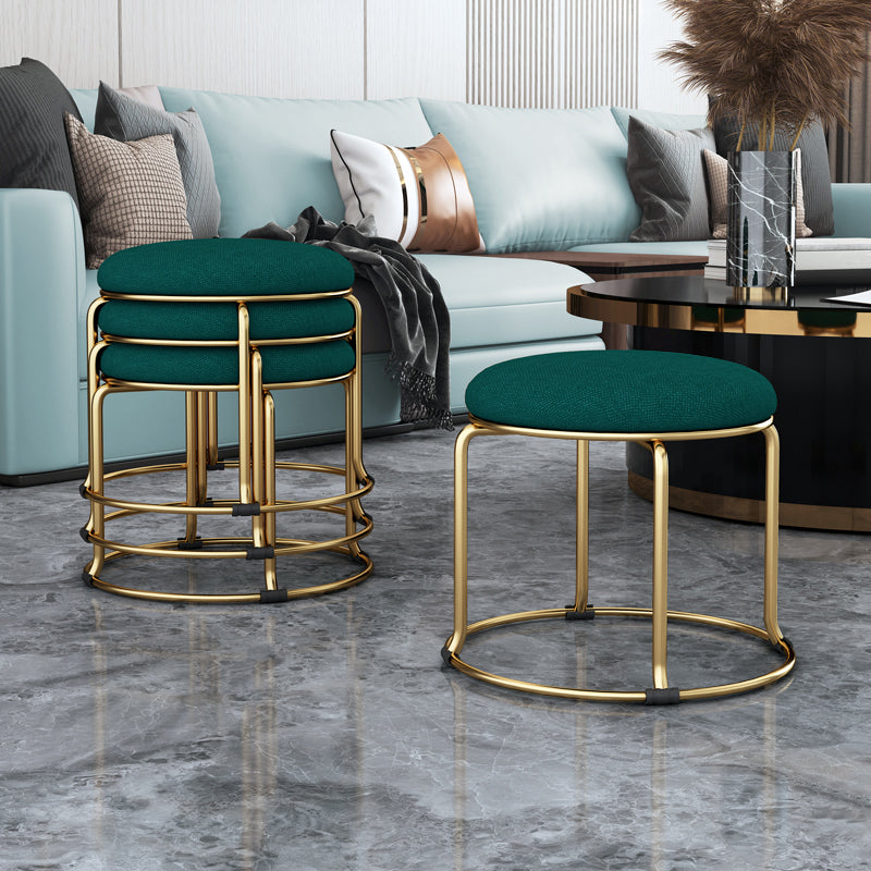 Glam Velvet Chair Ottoman Cylinder Shape Metal Frame Mildew Resistant Ottoman Stool Clearhalo 'furn' 'furn_ottomans_poufs' 'Furniture' 'Living Room Furniture' 'Ottomans & Poufs' 'ottomans_poufs' 5517038