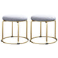 Glam Velvet Chair Ottoman Cylinder Shape Metal Frame Mildew Resistant Ottoman Stool Gray-Gold 2 Piece Set Clearhalo 'furn' 'furn_ottomans_poufs' 'Furniture' 'Living Room Furniture' 'Ottomans & Poufs' 'ottomans_poufs' 5517039