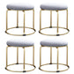 Glam Velvet Chair Ottoman Cylinder Shape Metal Frame Mildew Resistant Ottoman Stool Gray-Gold 4 Piece Set Clearhalo 'furn' 'furn_ottomans_poufs' 'Furniture' 'Living Room Furniture' 'Ottomans & Poufs' 'ottomans_poufs' 5517040