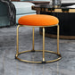 Glam Velvet Chair Ottoman Cylinder Shape Metal Frame Mildew Resistant Ottoman Stool Orange Gold 1 Piece Clearhalo 'furn' 'furn_ottomans_poufs' 'Furniture' 'Living Room Furniture' 'Ottomans & Poufs' 'ottomans_poufs' 5517041
