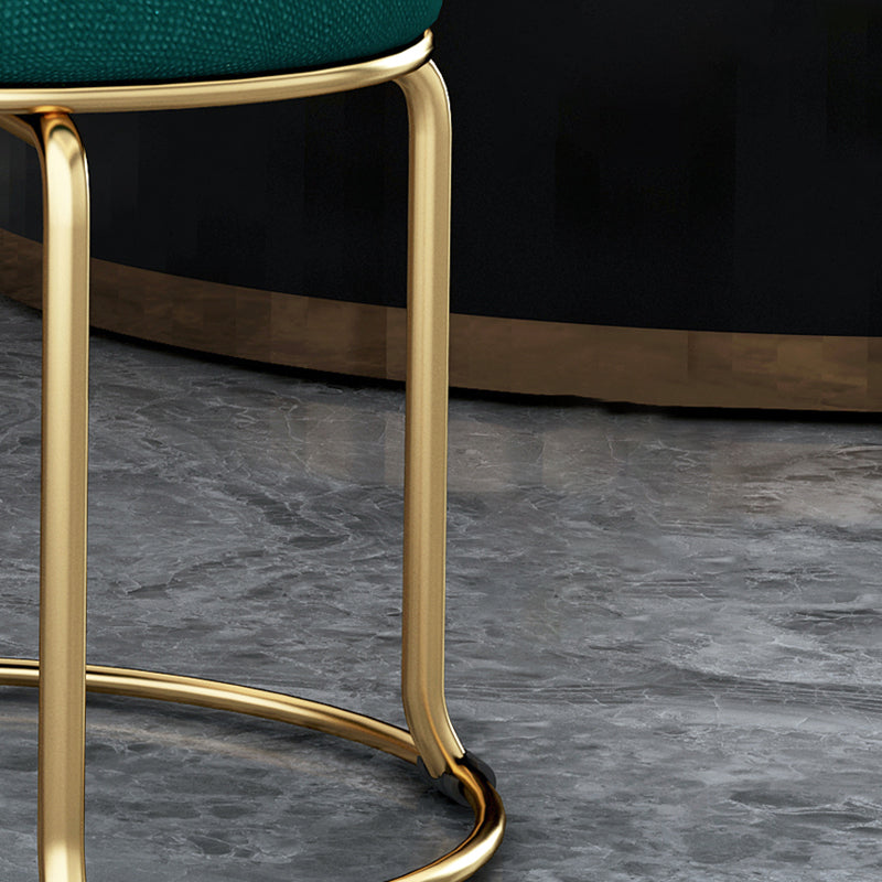 Glam Velvet Chair Ottoman Cylinder Shape Metal Frame Mildew Resistant Ottoman Stool Clearhalo 'furn' 'furn_ottomans_poufs' 'Furniture' 'Living Room Furniture' 'Ottomans & Poufs' 'ottomans_poufs' 5517042