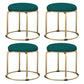 Glam Velvet Chair Ottoman Cylinder Shape Metal Frame Mildew Resistant Ottoman Stool Green Gold 4 Piece Set Clearhalo 'furn' 'furn_ottomans_poufs' 'Furniture' 'Living Room Furniture' 'Ottomans & Poufs' 'ottomans_poufs' 5517044