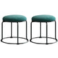 Glam Velvet Chair Ottoman Cylinder Shape Metal Frame Mildew Resistant Ottoman Stool Black Green 2 Piece Set Clearhalo 'furn' 'furn_ottomans_poufs' 'Furniture' 'Living Room Furniture' 'Ottomans & Poufs' 'ottomans_poufs' 5517050