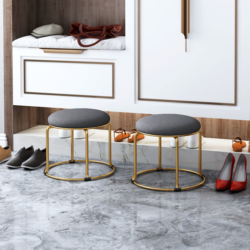 Glam Velvet Chair Ottoman Cylinder Shape Metal Frame Mildew Resistant Ottoman Stool Clearhalo 'furn' 'furn_ottomans_poufs' 'Furniture' 'Living Room Furniture' 'Ottomans & Poufs' 'ottomans_poufs' 5517054