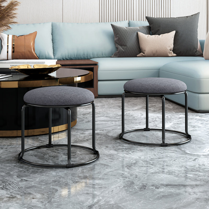 Glam Velvet Chair Ottoman Cylinder Shape Metal Frame Mildew Resistant Ottoman Stool Clearhalo 'furn' 'furn_ottomans_poufs' 'Furniture' 'Living Room Furniture' 'Ottomans & Poufs' 'ottomans_poufs' 5517056