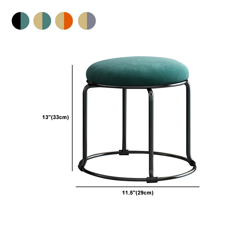 Glam Velvet Chair Ottoman Cylinder Shape Metal Frame Mildew Resistant Ottoman Stool Clearhalo 'furn' 'furn_ottomans_poufs' 'Furniture' 'Living Room Furniture' 'Ottomans & Poufs' 'ottomans_poufs' 5517061