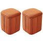 Fade Resistant Cube Ottoman Tufted Velvet Square Solid Color Modern Indoor Ottoman