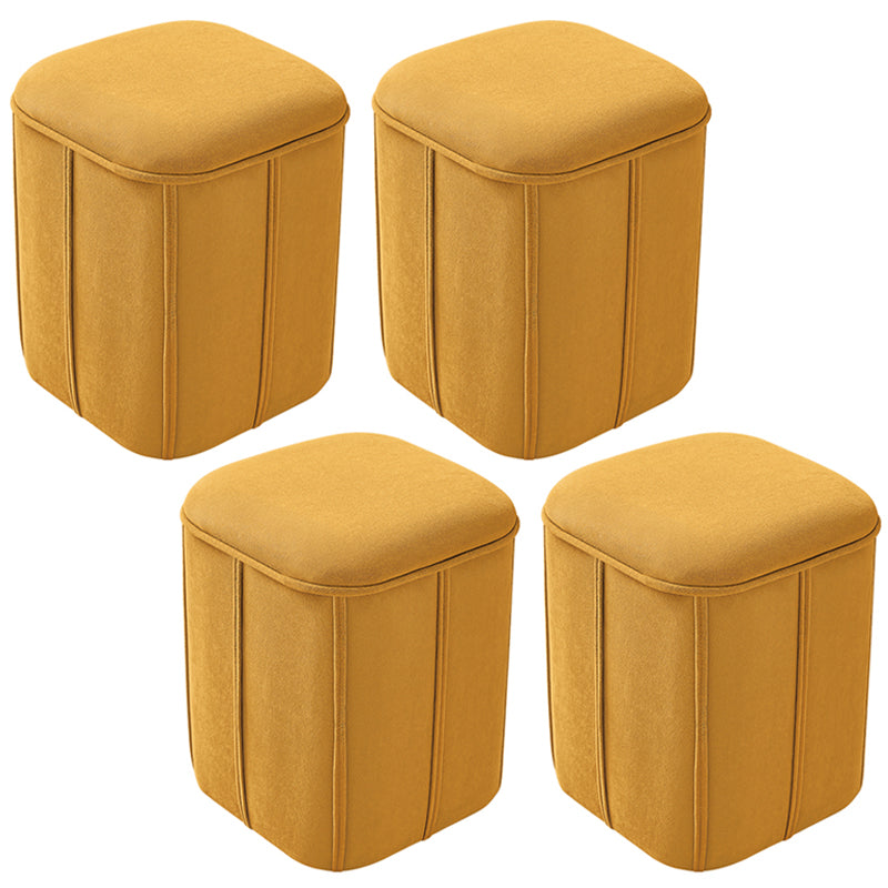 Fade Resistant Cube Ottoman Tufted Velvet Square Solid Color Modern Indoor Ottoman