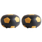 Modern Ottoman Football Pattern Faux Leather Indoor Round Pouf Chair Black 2 Piece Set Clearhalo 'furn' 'furn_ottomans_poufs' 'Furniture' 'Living Room Furniture' 'Ottomans & Poufs' 'ottomans_poufs' 5517270