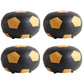 Modern Ottoman Football Pattern Faux Leather Indoor Round Pouf Chair Black 4 Piece Set Clearhalo 'furn' 'furn_ottomans_poufs' 'Furniture' 'Living Room Furniture' 'Ottomans & Poufs' 'ottomans_poufs' 5517272