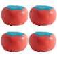 Modern Ottoman Football Pattern Faux Leather Indoor Round Pouf Chair Red 4 Piece Set Clearhalo 'furn' 'furn_ottomans_poufs' 'Furniture' 'Living Room Furniture' 'Ottomans & Poufs' 'ottomans_poufs' 5517277
