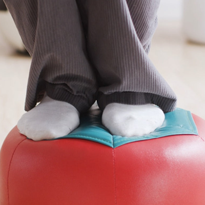 Modern Ottoman Football Pattern Faux Leather Indoor Round Pouf Chair Clearhalo 'furn' 'furn_ottomans_poufs' 'Furniture' 'Living Room Furniture' 'Ottomans & Poufs' 'ottomans_poufs' 5517281