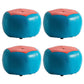 Modern Ottoman Football Pattern Faux Leather Indoor Round Pouf Chair Blue 4 Piece Set Clearhalo 'furn' 'furn_ottomans_poufs' 'Furniture' 'Living Room Furniture' 'Ottomans & Poufs' 'ottomans_poufs' 5517284