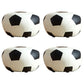 Modern Ottoman Football Pattern Faux Leather Indoor Round Pouf Chair White 4 Piece Set Clearhalo 'furn' 'furn_ottomans_poufs' 'Furniture' 'Living Room Furniture' 'Ottomans & Poufs' 'ottomans_poufs' 5517294