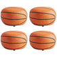 Modern Ottoman Football Pattern Faux Leather Indoor Round Pouf Chair Orange 4 Piece Set Clearhalo 'furn' 'furn_ottomans_poufs' 'Furniture' 'Living Room Furniture' 'Ottomans & Poufs' 'ottomans_poufs' 5517297