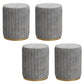 Glam Velvet Pouf Chair Tear Resistant Cylinder Shape Gold Base Ottoman Stool Grey 4 Piece Set Clearhalo 'furn' 'furn_ottomans_poufs' 'Furniture' 'Living Room Furniture' 'Ottomans & Poufs' 'ottomans_poufs' 5517303