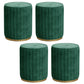 Glam Velvet Pouf Chair Tear Resistant Cylinder Shape Gold Base Ottoman Stool Blackish Green 4 Piece Set Clearhalo 'furn' 'furn_ottomans_poufs' 'Furniture' 'Living Room Furniture' 'Ottomans & Poufs' 'ottomans_poufs' 5517310