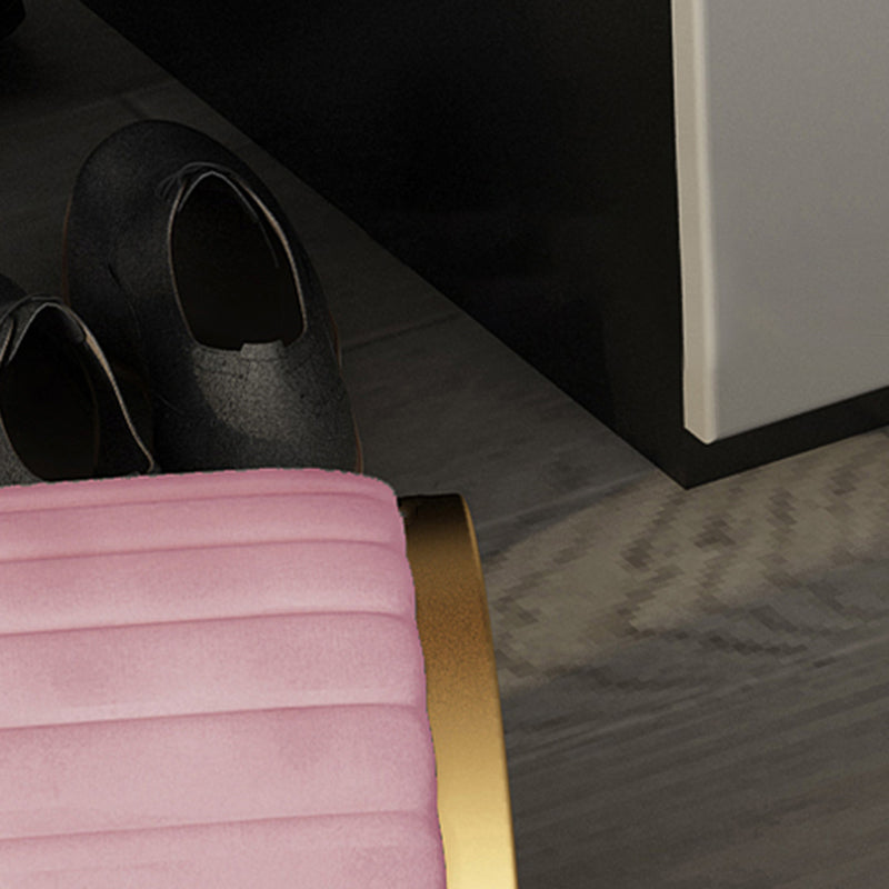 Glam Velvet Pouf Chair Tear Resistant Cylinder Shape Gold Base Ottoman Stool Clearhalo 'furn' 'furn_ottomans_poufs' 'Furniture' 'Living Room Furniture' 'Ottomans & Poufs' 'ottomans_poufs' 5517311