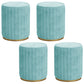 Glam Velvet Pouf Chair Tear Resistant Cylinder Shape Gold Base Ottoman Stool Light Blue 4 Piece Set Clearhalo 'furn' 'furn_ottomans_poufs' 'Furniture' 'Living Room Furniture' 'Ottomans & Poufs' 'ottomans_poufs' 5517315