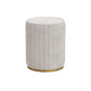 Glam Velvet Pouf Chair Tear Resistant Cylinder Shape Gold Base Ottoman Stool White 1 Piece Clearhalo 'furn' 'furn_ottomans_poufs' 'Furniture' 'Living Room Furniture' 'Ottomans & Poufs' 'ottomans_poufs' 5517318