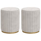 Glam Velvet Pouf Chair Tear Resistant Cylinder Shape Gold Base Ottoman Stool White 2 Piece Set Clearhalo 'furn' 'furn_ottomans_poufs' 'Furniture' 'Living Room Furniture' 'Ottomans & Poufs' 'ottomans_poufs' 5517319