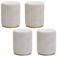 Glam Velvet Pouf Chair Tear Resistant Cylinder Shape Gold Base Ottoman Stool White 4 Piece Set Clearhalo 'furn' 'furn_ottomans_poufs' 'Furniture' 'Living Room Furniture' 'Ottomans & Poufs' 'ottomans_poufs' 5517322