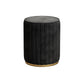 Glam Velvet Pouf Chair Tear Resistant Cylinder Shape Gold Base Ottoman Stool Black 1 Piece Clearhalo 'furn' 'furn_ottomans_poufs' 'Furniture' 'Living Room Furniture' 'Ottomans & Poufs' 'ottomans_poufs' 5517323