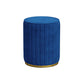 Glam Velvet Pouf Chair Tear Resistant Cylinder Shape Gold Base Ottoman Stool Dark Blue 1 Piece Clearhalo 'furn' 'furn_ottomans_poufs' 'Furniture' 'Living Room Furniture' 'Ottomans & Poufs' 'ottomans_poufs' 5517328