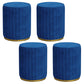 Glam Velvet Pouf Chair Tear Resistant Cylinder Shape Gold Base Ottoman Stool Dark Blue 4 Piece Set Clearhalo 'furn' 'furn_ottomans_poufs' 'Furniture' 'Living Room Furniture' 'Ottomans & Poufs' 'ottomans_poufs' 5517330