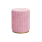 Glam Velvet Pouf Chair Tear Resistant Cylinder Shape Gold Base Ottoman Stool Pink 1 Piece Clearhalo 'furn' 'furn_ottomans_poufs' 'Furniture' 'Living Room Furniture' 'Ottomans & Poufs' 'ottomans_poufs' 5517331