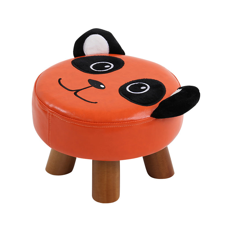 Modern Water Resistant Ottoman Specialty Shape Yellow Leather Standard 11"L x 11"W x 7"H Orange 1 Piece Clearhalo 'furn' 'furn_ottomans_poufs' 'Furniture' 'Living Room Furniture' 'Ottomans & Poufs' 'ottomans_poufs' 5517336