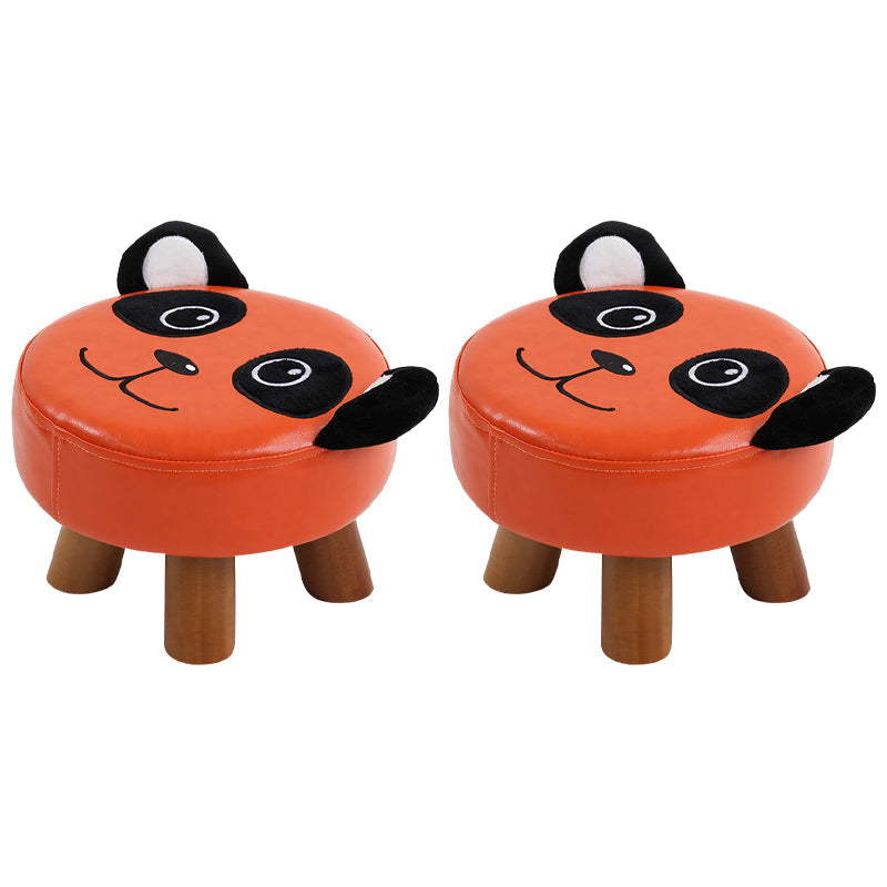 Modern Water Resistant Ottoman Specialty Shape Yellow Leather Standard 11"L x 11"W x 7"H Orange 2 Piece Set Clearhalo 'furn' 'furn_ottomans_poufs' 'Furniture' 'Living Room Furniture' 'Ottomans & Poufs' 'ottomans_poufs' 5517337