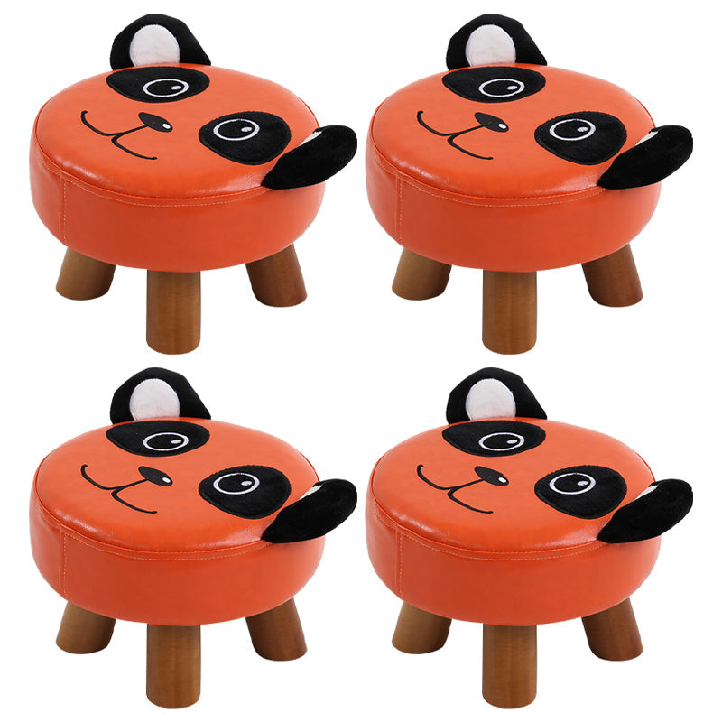 Modern Water Resistant Ottoman Specialty Shape Yellow Leather Standard 11"L x 11"W x 7"H Orange 4 Piece Set Clearhalo 'furn' 'furn_ottomans_poufs' 'Furniture' 'Living Room Furniture' 'Ottomans & Poufs' 'ottomans_poufs' 5517340