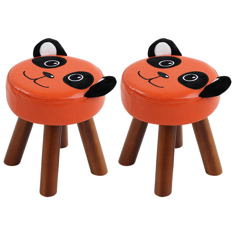 Modern Water Resistant Ottoman Specialty Shape Yellow Leather Standard 11"L x 11"W x 13"H Orange 2 Piece Set Clearhalo 'furn' 'furn_ottomans_poufs' 'Furniture' 'Living Room Furniture' 'Ottomans & Poufs' 'ottomans_poufs' 5517343